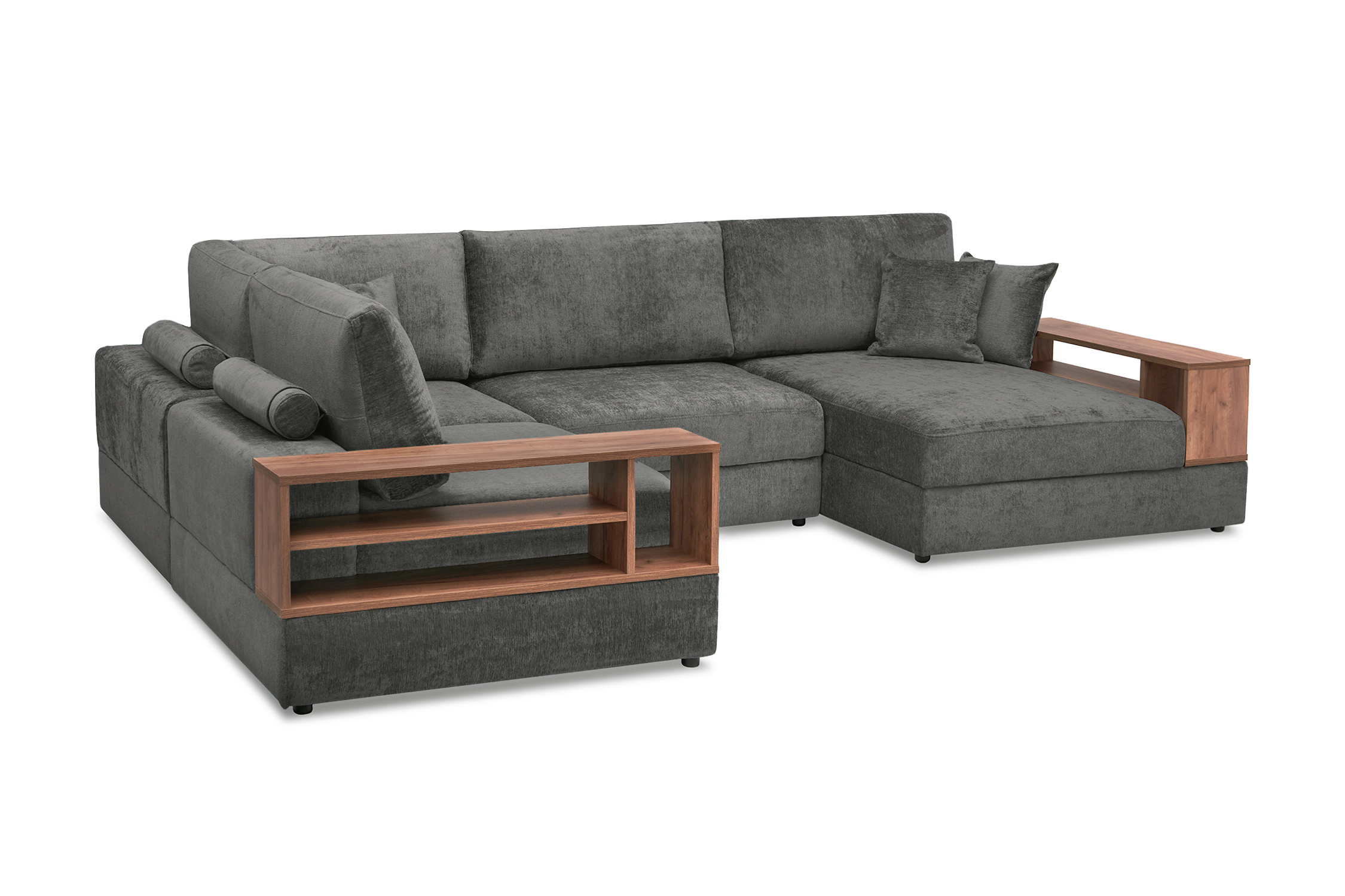 Диван п-образный пантограф Рон MODOOL XL с барами серый