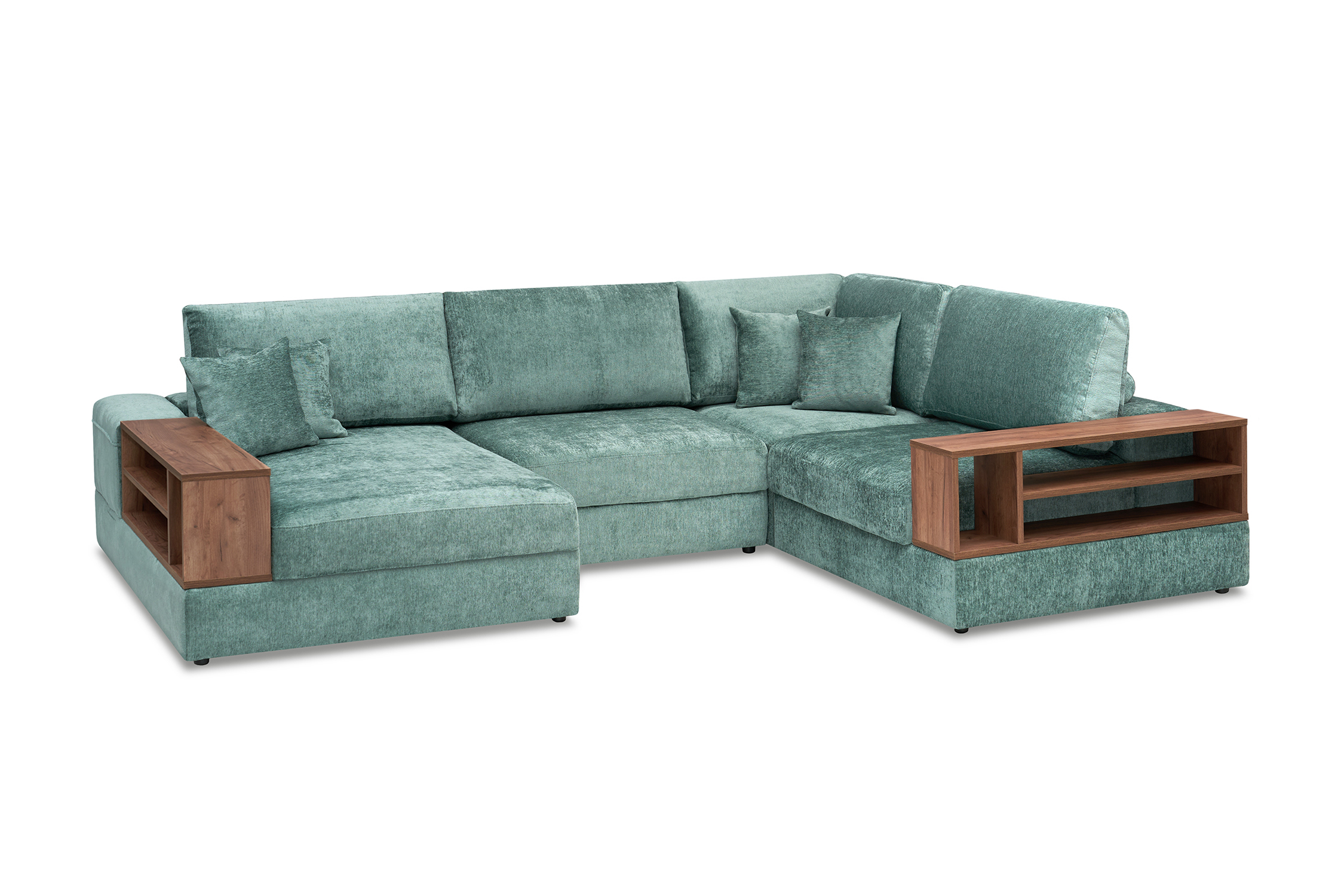 Диван п-образный пантограф Рон MODOOL XL с барами бирюзовый