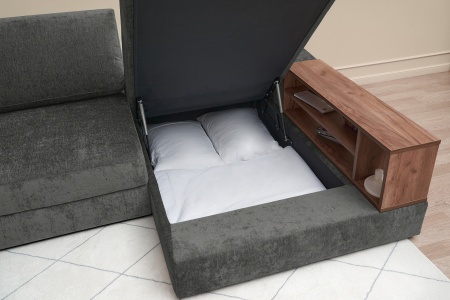 Диван п-образный пантограф Рон MODOOL XL с барами серый