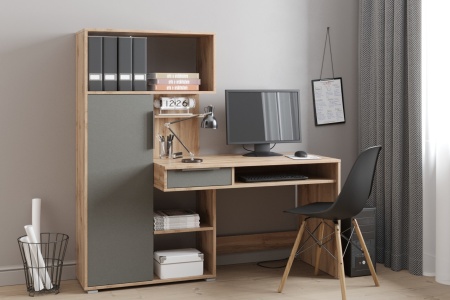 Стол письменный Квадро дуб вотан / графит