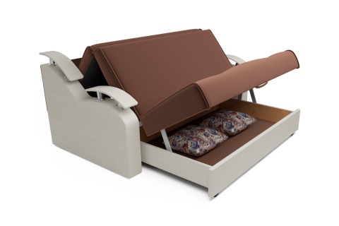 Диван аккордеон Шарк 3 коричневый / белый