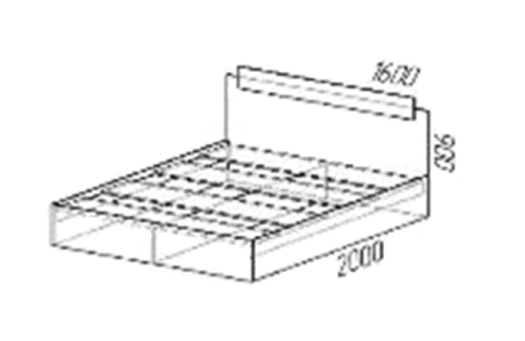 Кровать ЭКО 160х200, ясень шимо