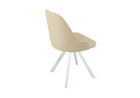 Стул Гранд К2 белый матовый / велюр бежевый
