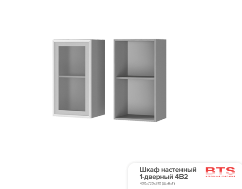 4В2 Шкаф настенный 1-дверный со стеклом Арабика