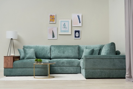 Диван п-образный пантограф Рон MODOOL XL с баром бирюзовый