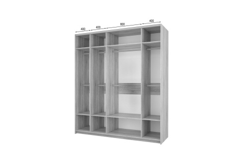Шкаф-купе Fortune-9 2.0 м тип 1 сонома / белый / зеркало