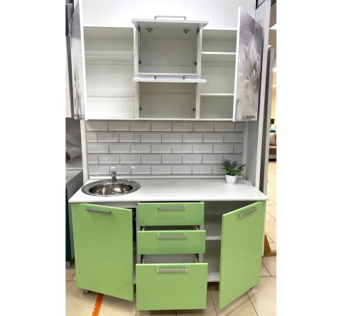 Готовая кухня Бьянка 1.5 м, зеленая