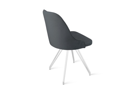 Стул Гранд К4 белый матовый / микровелюр серый