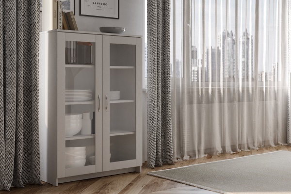 Шкаф-витрина Сириус белый