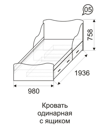 Кровать с ящиками Квест 05 90х190