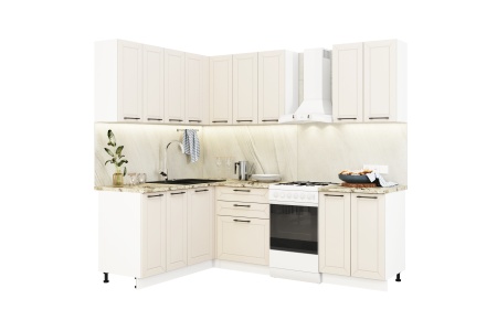Кухня угловая Кёльн 1.6 на 1.8 м бланж софт