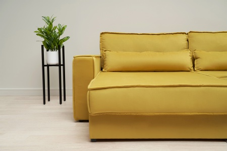 Диван п-образный тик-так Сохо горчичный