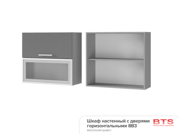 8В3 Шкаф настенный с дверями горизонтальными Арабика