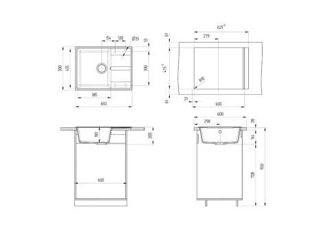 Мойка Ulgran Quartz Prima 650 жасмин