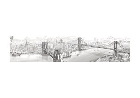 Стеновая панель с фотопечатью мост графика