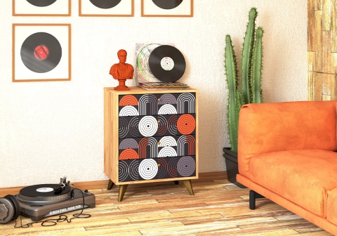 Комод Фьюжн vinil / дуб крафт золотой