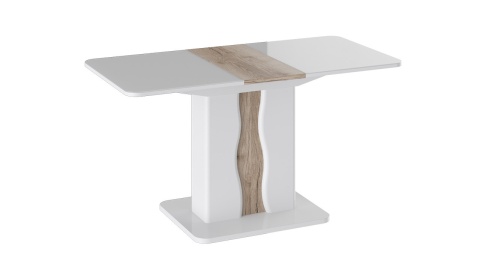 Стол Раздвижной «Шеффилд» исп. 1 Белый глянец/Дуб Делано/ Д-1100/1417 x Ш- 701 мм x В-752 мм
