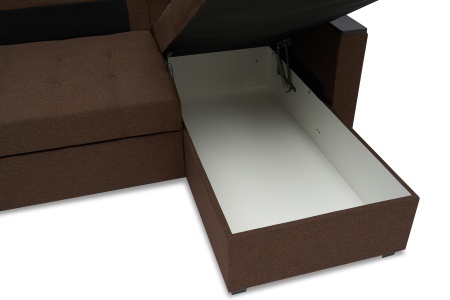 Диван угловой дельфин Атланта Лайт коричневый