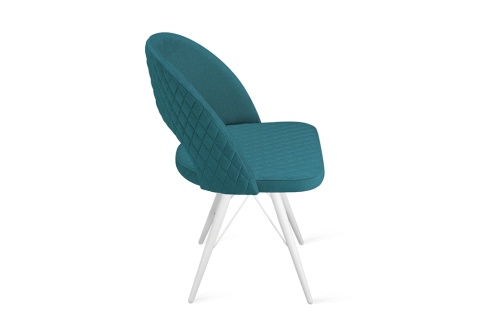 Стул Гэтсби К3 белый матовый / микровелюр темно-бирюзовый