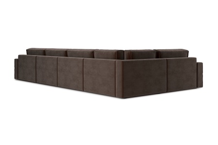Диван п-образный тик-так Сохо коричневый