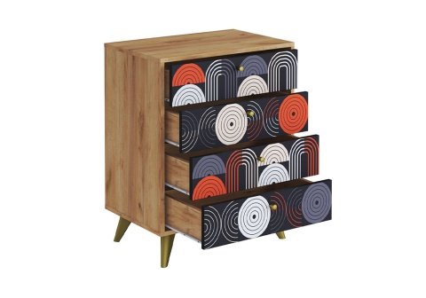 Комод Фьюжн vinil / дуб крафт золотой