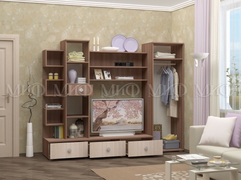 Гостиная Стайл (Ш-2400 мм x В-1920 мм x Г-520 мм)/Разные Цвета