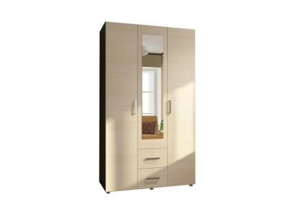 Шкаф 3-створчатый Эва венге / дуб молочный