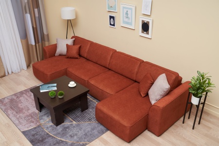 Диван п-образный еврокнижка Имир MODOOL оранжевый