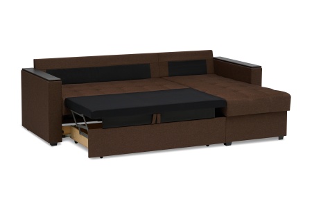 Диван угловой дельфин Атланта Лайт коричневый